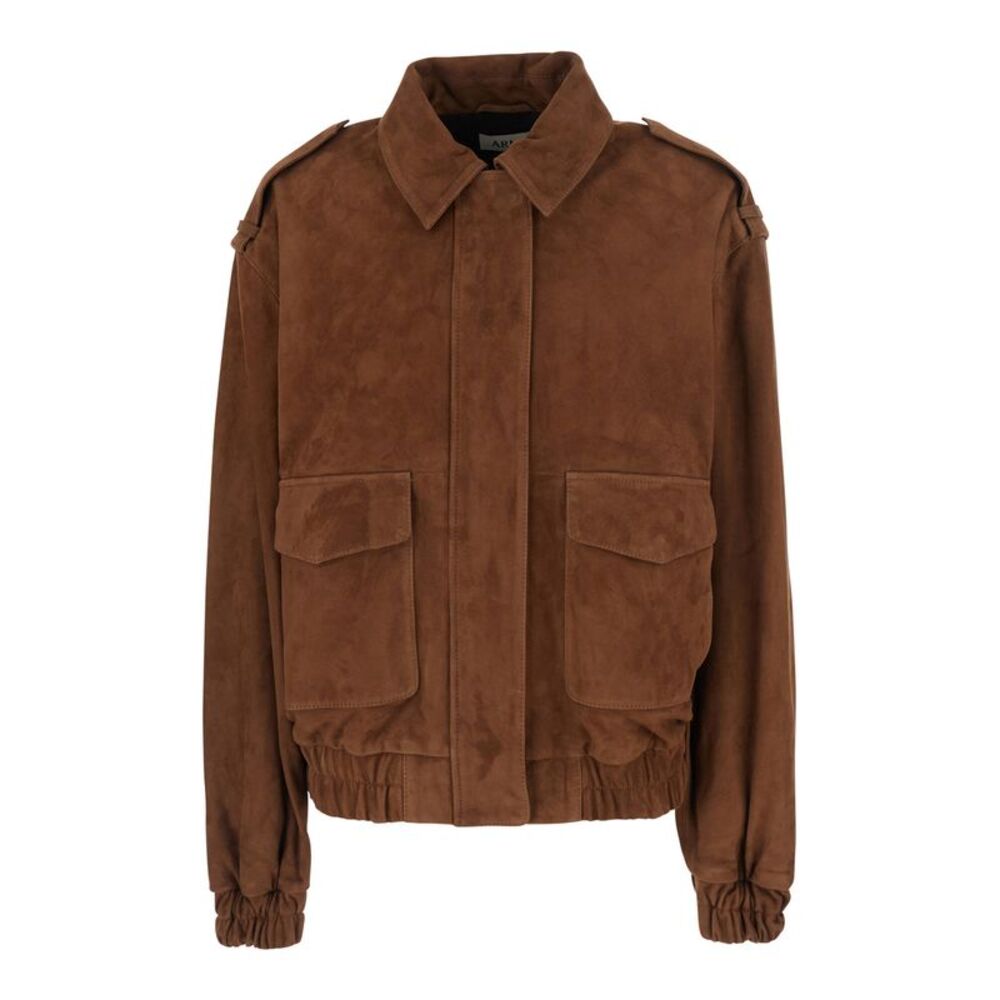 Arma Women 'Halti' Brown Jacket With Front Pockets In Suede For Women